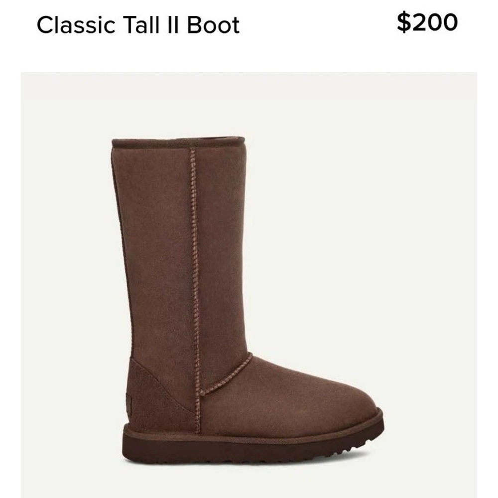 Ugg Women's Classic Tall II Chocolate Suede Shearling Boots Size W8